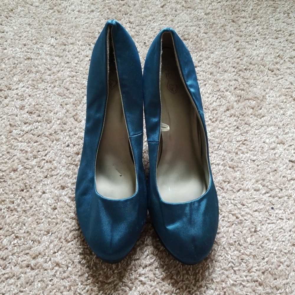 Torrid Turquiose Satin Platform Heel